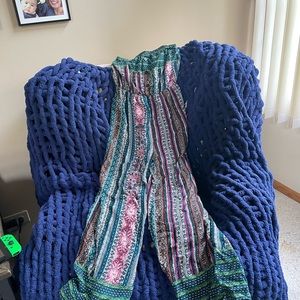 Wide leg strapless jumper